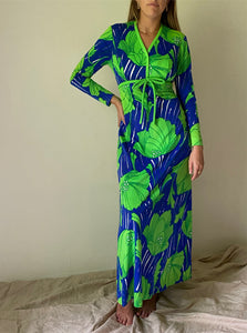 60s Bold Floral Maxi