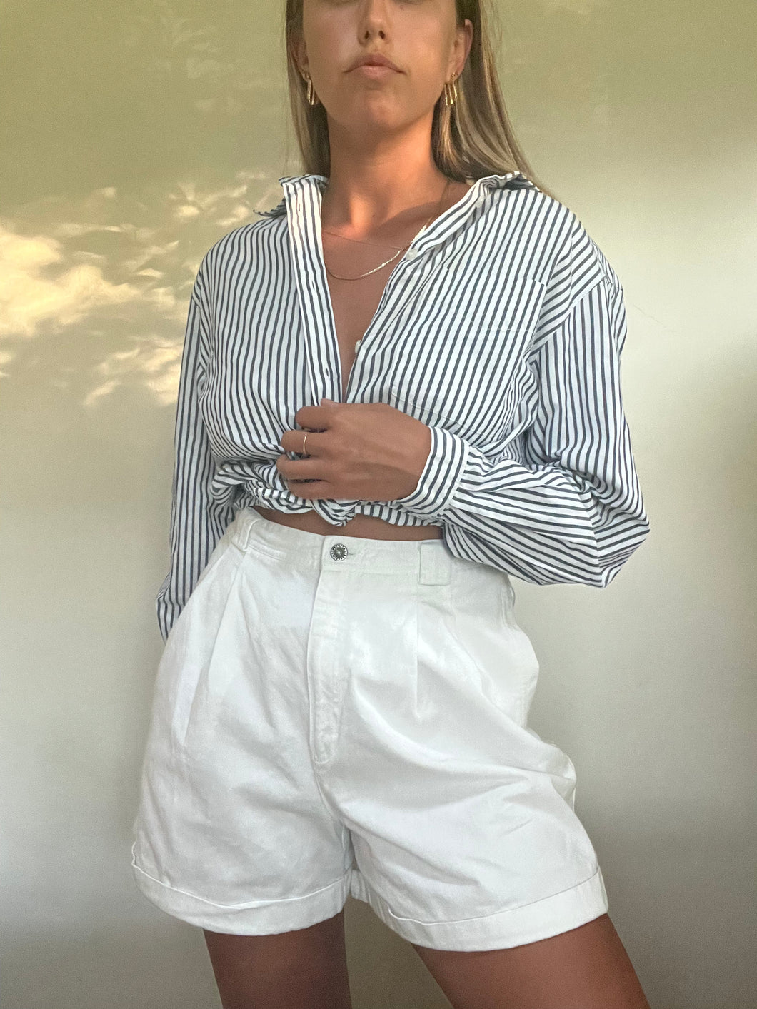 80s Navy Striped Shirt