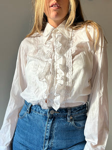 70s RSVP Ruffle Blouse