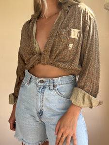 90s Tapestry Printed Button up