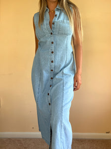 90s Denim Maxi Dress