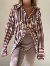 Load image into Gallery viewer, 80s/90s Bold Stripe Bold Cuff Button Up
