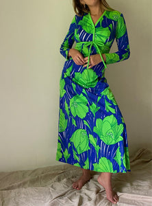 60s Bold Floral Maxi