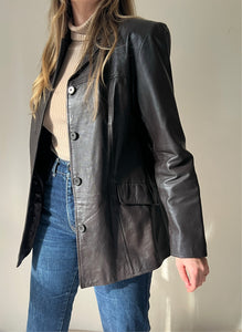 Y2K Dark Chocolate Leather Jacket