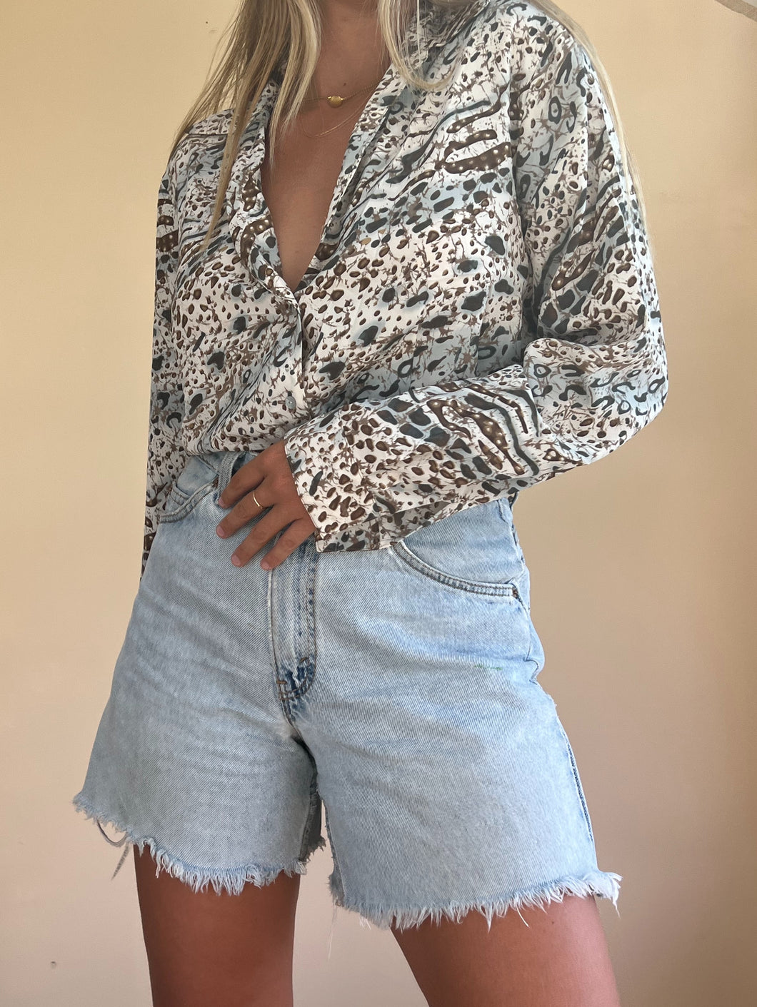 90s Printed Button Up